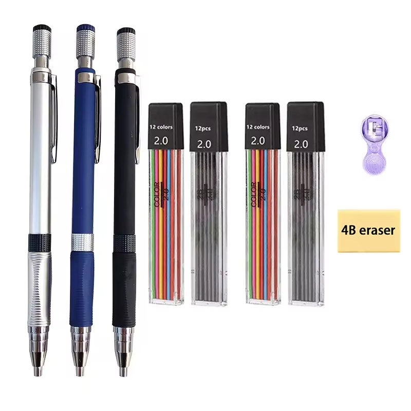 Staedtler Pencil Lumocolor - ชุดดินสอกด 2.0 มม. พร้อมไส้ดินสอ 2B สีดำ/หลากสี