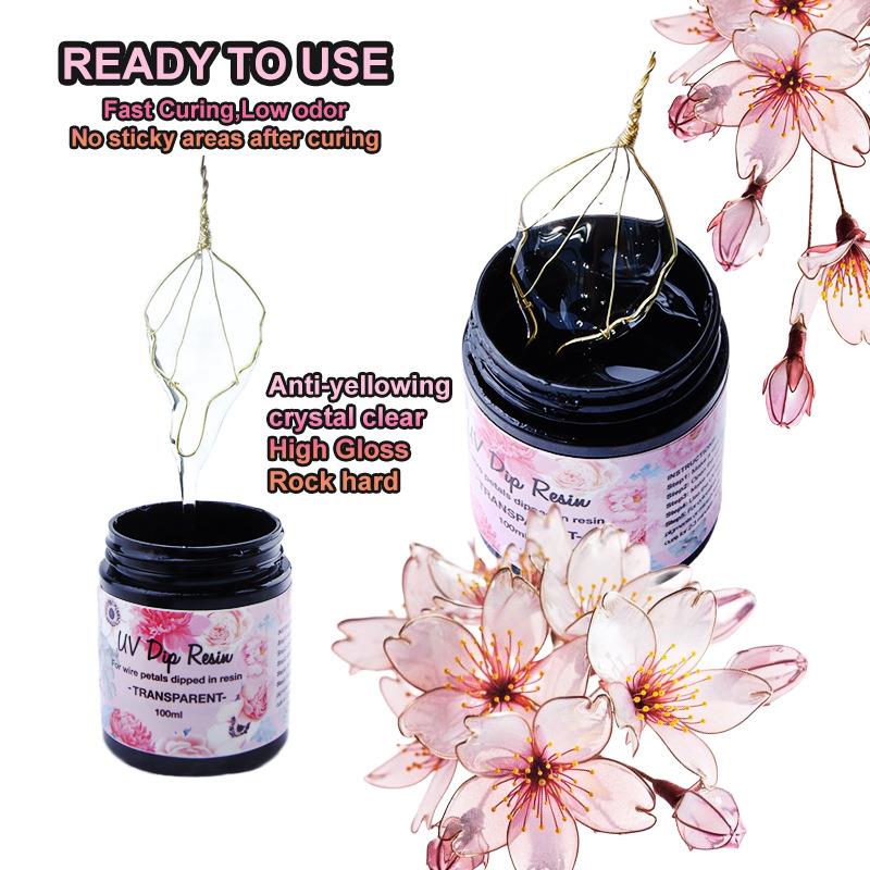 100ml UV DIP กาวเรซิ่นสําหรับล - Flower Preservation Resin บทวิจารณ์และราคา