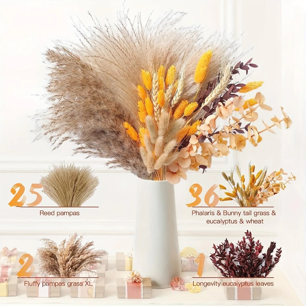 80 ชิ้นดอกไม้แห้งธรรมชาติช่อดอ - Dried Flower Bulk บทวิจารณ์และราคา