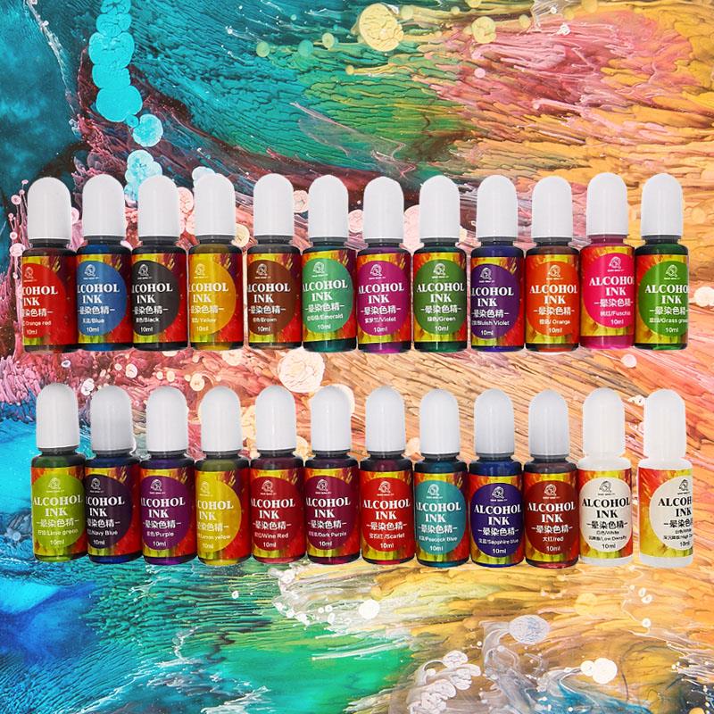24 สี 10ml Art หมึกแอลกอฮอล์เร - Resin Dye Alcohol บทวิจารณ์และราคา